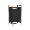 47 L Pull-Out Laundry Basket Ink Black and Rustic Brown