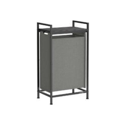 47 L Pull-Out Laundry Basket Slate Grey and Charcoal Grey