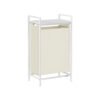 47 L Pull-Out Laundry Basket Cream White and Cloud White