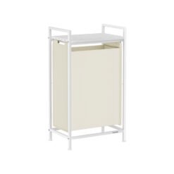 47 L Pull-Out Laundry Basket Cream White and Cloud White