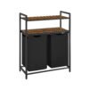 46L Laundry Basket Rustic Brown and Ink Black