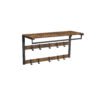 Wall-Mounted Coat Rack Rustic Brown and Black