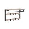 Wall-Mounted Coat Rack with 10 Hooks Greige and Black