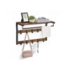 Wall-Mounted Coat Rack with Shelf & 10 Hooks - Entryway, Bedroom, Bathroom Organizer, Rustic Brown/Black