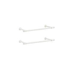 Set of 2 Wall-Mounted Steel Clothes Rails Cloud White