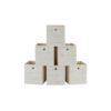 Set of 6 Foldable Storage Bins with Handles Vintage White