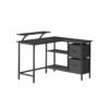 L-Shaped Desk with 2 Drawers 115 cm Wide Ebony Black