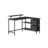 L-Shaped Desk with 2 Drawers 135 cm Wide Ebony Black