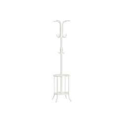 Freestanding Coat Rack with Umbrella Holder Pearl White