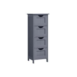 Bathroom Floor Storage Cabinet with 4 Drawers Slate Grey