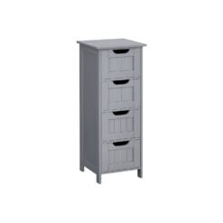 Bathroom Floor Storage Cabinet with 4 Drawers Mystic Grey