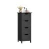 Bathroom Floor Storage Cabinet with 4 Drawers 30 x 30 x 82 cm Grey