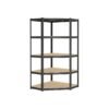 Corner Shelf 5-Tier Heavy Duty Loads 875 kg Ink Black and Natural Beige