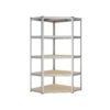 5-Tier Corner Shelf 90 cm Wide Silver and Natural Beige