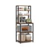 Kitchen Storage Rack with 6 Shelves and 6 Hooks