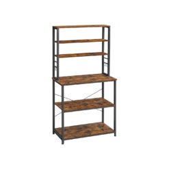 Kitchen Storage Rack with 6 Shelves and 6 Hooks