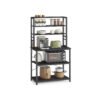 Kitchen Storage Rack 40 x 80 x 167 cm Charcoal Grey and Ink Black