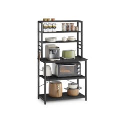 Kitchen Storage Rack 40 x 80 x 167 cm Charcoal Grey and Ink Black