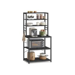 Kitchen Storage Rack 40 x 60 x 167 cm Charcoal Grey and Ink Black