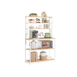 Kitchen Storage Rack 40 x 100 x 167 cm Oak Colour and White