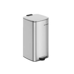 30 L Steel Kitchen Bin with Inner Bucket Metallic Silver