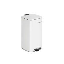 30 L Steel Kitchen Bin with Inner Bucket Cloud White