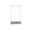 Clothes Rack with Mesh Shelf Cloud White and Dove Grey
