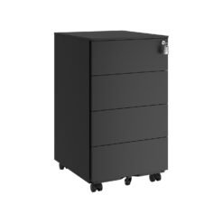 Lockable Mobile File Cabinet with 4 Drawers Ink Black