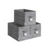 30 cm High Collapsible Storage Boxes Set of 3 Cattail Grey