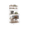 Kitchen Storage Rack with Power Outlet Rustic Walnut and White