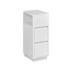 Slim Bedside Table with 2 Drawers Cloud White