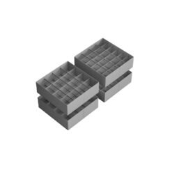 Set of 4 Drawer Organisers with 80 Compartments Dove Grey
