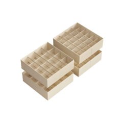 Set of 6 Drawer Organisers with 120 Compartments Sand Beige