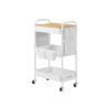 3-Tier Storage Trolley with Table Top Cloud White