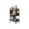 3-Tier Storage Trolley with Table Top Ink Black