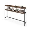 2-Tier Console Table for Hallway Rustic Brown and Ink Black
