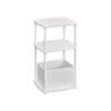 Modern Side Table with 3 Storage Shelves Snow White