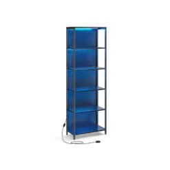 6-Tier LED Bookcasen 30.3 x 60 x 178.6 cm Ebony Black
