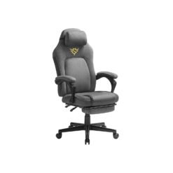 Gaming Chair with Footrest and Headrest Dove Grey