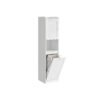 Tall Bathroom Cabinet with Laundry Basket Cloud White