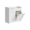 Bathroom Cabinet with Laundry Baskets Cloud White