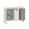 150 L Laundry Hamper with 4 Compartments, Dove Grey and Cream White
