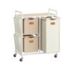 100 L Laundry Hamper with 3 CompartmentsNatural Beige, Camel Brown and Cream White