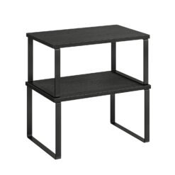Set of 2 Cupboard Shelf Organisers Ink Black and Ebony Black