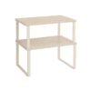 Spice Rack Set of 2 Cupboard Shelf Organisers Travertine Beige and Cream White