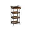 Rolling Storage Trolley, 4-Tier, Rustic Brown and Ink Black
