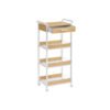 Rolling Storage Trolley, 4-Tier, Golden Oak and Cloud White