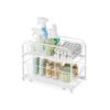 Cupboard Organiser 2-Tier Under Sink Storage Organiser Matte White
