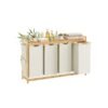 4-Compartment Laundry Basket with Shelf and Pockets