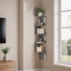 Corner Shelf Wall Mount, 5-Tier Floating Corner Bookshelf, Plant Shelf for Bedroom